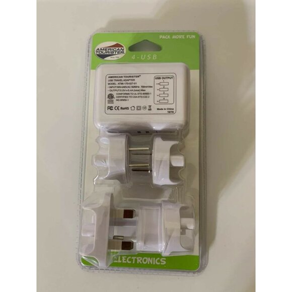 American Tourister Travel AC Converter Adapter set w/ 4 USB AC adapter 100v-240v - Picture 3 of 4